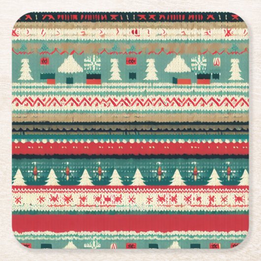 Weihnachten Ugly Sweater 3 Rechteckiger Pappuntersetzer (Vorderseite)