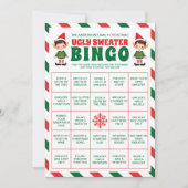 Weihnachten Ugly Sweater Bingo Game Card (Vorderseite)