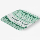 Weihnachten Ugly Sweater Familie Name Minze Green Pappteller (Gewinkelt)