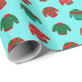 Weihnachten Ugly Sweater Muster Geschenk Geschenkpapier (Rolleneckpunkt)