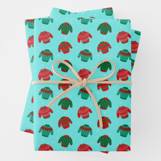 Weihnachten Ugly Sweater Muster Geschenk Geschenkpapier Set (Beispiel)