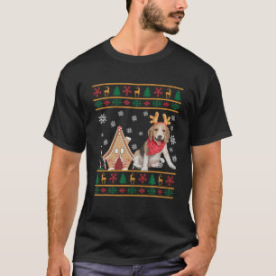 Weihnachten Ugly Sweater Niedlicher Beagle tragen T-Shirt