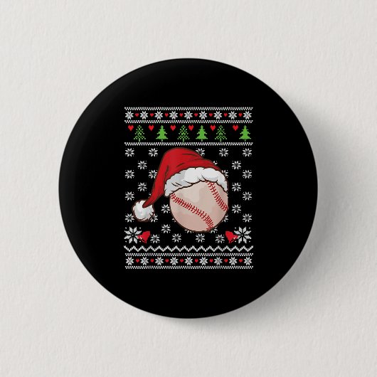 Weihnachten Ugly Sweater Style Baseball Xmas Merry Button (Vorderseite)