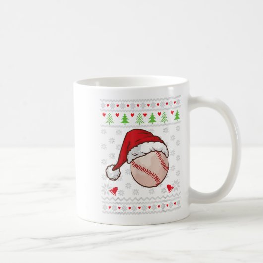 Weihnachten Ugly Sweater Style Baseball Xmas Merry Kaffeetasse (Rechts)