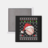 Weihnachten Ugly Sweater Style Baseball Xmas Merry Magnet (Vorderseite/Rückseite)