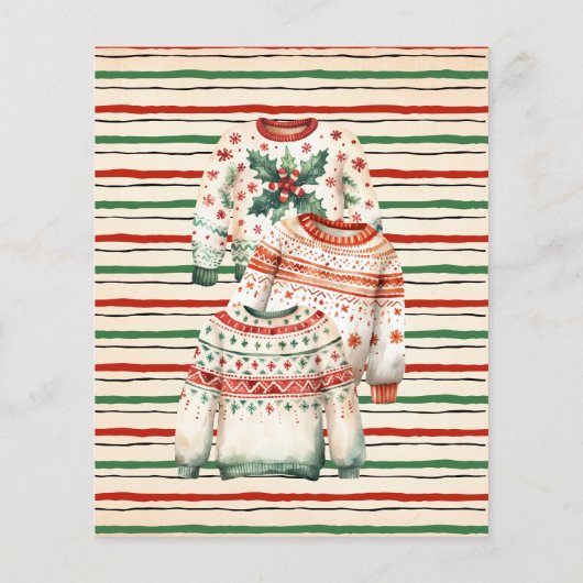 Weihnachten Ugly Sweater Wählkarte Flyer (Hinten)