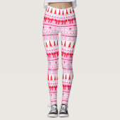 Weihnachten Ugor Sweater Strick Muster in Rosa und Leggings (Vorderseite)