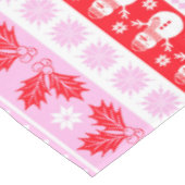 Weihnachten Ugor Sweater Strick Muster in Rosa und Tischdecke (Schrägansicht)
