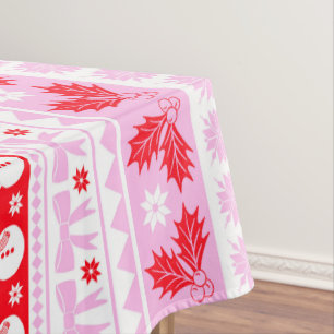 Weihnachten Ugor Sweater Strick Muster in Rosa und Tischdecke