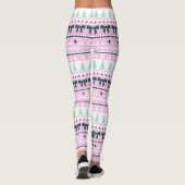 Weihnachten Ugor Sweater Strick Muster Pink & Gree Leggings (Rückseite)