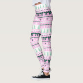 Weihnachten Ugor Sweater Strick Muster Pink & Gree Leggings (Links)
