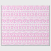 Weihnachten Ugor Sweater Strick Muster Pink & Whit Geschenkpapier (Flach)