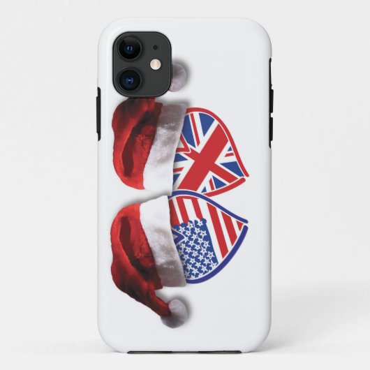 Weihnachten UK USA Patriotic Heats Case-Mate iPhone Hülle (Rückseite)