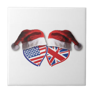 Weihnachten UK USA Patriotic Heats Fliese