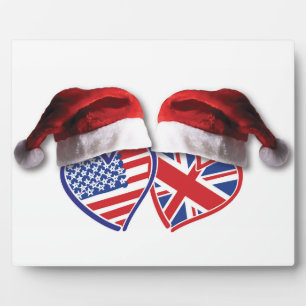 Weihnachten UK USA Patriotic Heats Fotoplatte