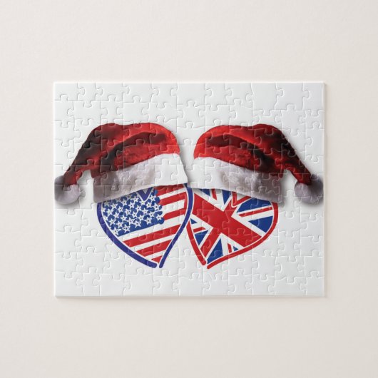 Weihnachten UK USA Patriotic Heats Puzzle (Horizontal)