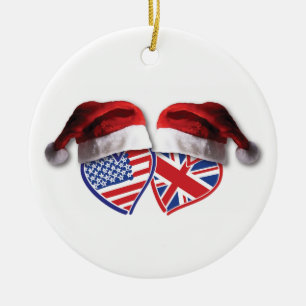 Weihnachten UK USA Patriotische Hitze Keramikornament