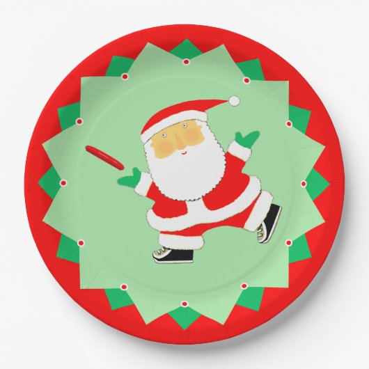 Weihnachten Ultimate Frisbee Pappteller (Vorderseite)