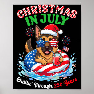Weihnachten Uly Deutscher Schäferhund Chillin Durc Poster