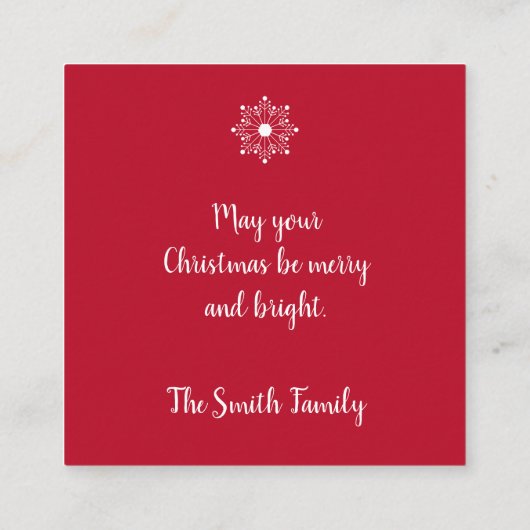 Weihnachten - Umschließungskarten Begleitkarte (Rückseite)