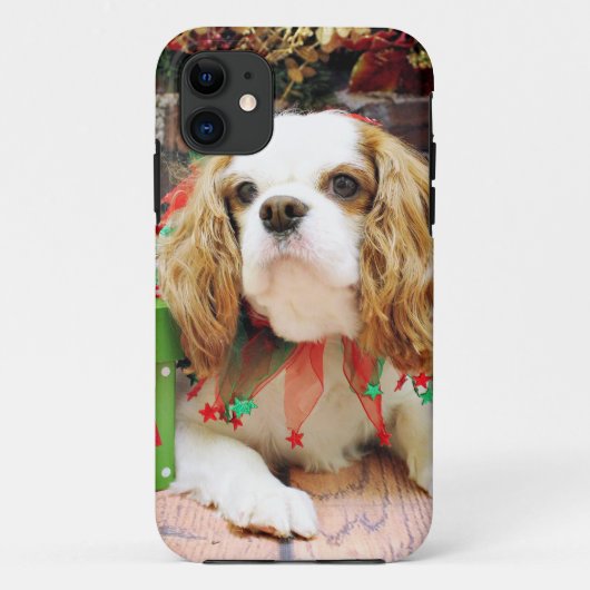 Weihnachten - unbekümmerter Königcharles Spaniel Case-Mate iPhone Hülle (Rückseite)