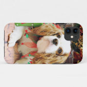Weihnachten - unbekümmerter Königcharles Spaniel Case-Mate iPhone Hülle (Rückseite (Horizontal))