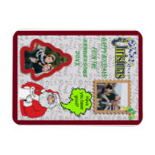 Weihnachten und Baum Zwei Fotos Urlaub hinzufügen Magnet (Horizontal)