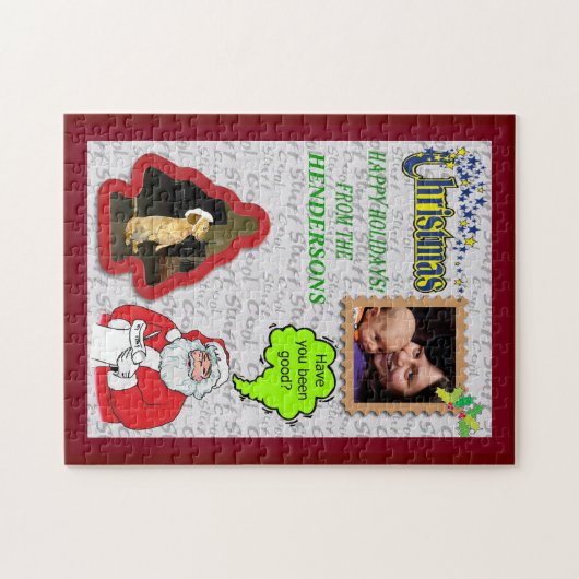 Weihnachten und Bäume Fotos hinzufügen Puzzle (Horizontal)