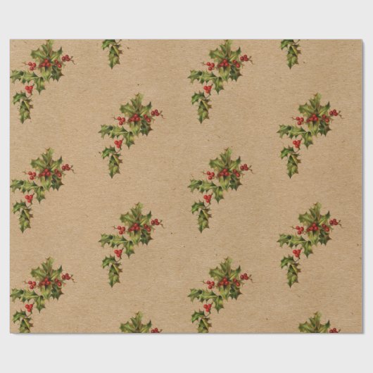 Weihnachten und Berries Geschenkpapier (Flach)