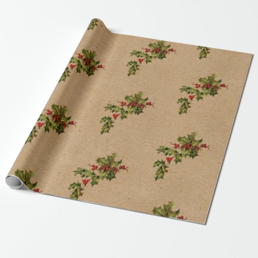Weihnachten und Berries Geschenkpapier (Ungerollt)