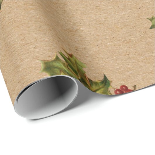 Weihnachten und Berries Geschenkpapier (Rolleneckpunkt)