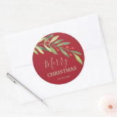 Weihnachten und Berries Runder Aufkleber (Umschlag)
