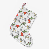 Weihnachten und Champagner-Muster Kleiner Weihnachtsstrumpf (Vorderansicht (hängend))
