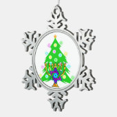 Weihnachten und Chanukka Schneeflocken Zinn-Ornament (Rechts)
