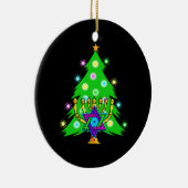 Weihnachten und Chanukka zusammen Keramikornament (Rechts)