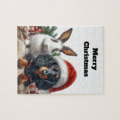 Weihnachten und Dackel Puzzle (Horizontal)