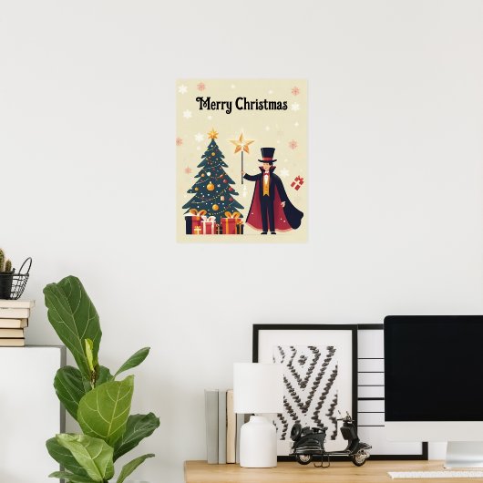 Weihnachten und das Magician Poster (Heimbüro)