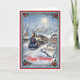 Weihnachten und die alte Lokomotive Karte