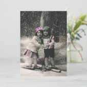 Weihnachten und die besten Freunde des Skis - Einl Einladung (Stehend Vorderseite)