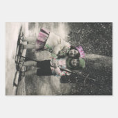 Weihnachten und die besten Freunde des Skis Geschenkpapier Set (Vorderseite)