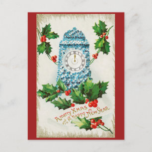Weihnachten und ein frohes neues Jahr im Vintage-S Postkarte