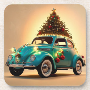 Weihnachten und ein Oldtimer Getränkeuntersetzer