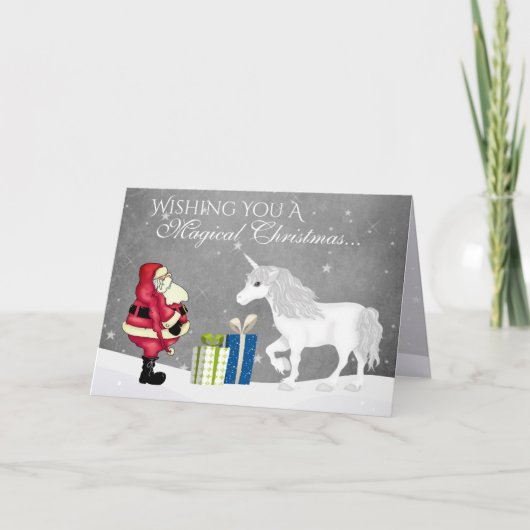 Weihnachten und Einhorn Magisches Weihnachtsfest - (Vorderseite)