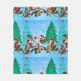 Weihnachten und Elfen bereit Fleecedecke