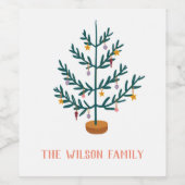 Weihnachten und Feiertage Weinetikett (Einzelnes Label)