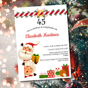 Weihnachten und Frau Claus 45. Geburtstag Einladung