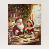 Weihnachten und Frau Claus backen Kekse Puzzle (Vertikal)