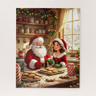 Weihnachten und Frau Claus backen Kekse Puzzle