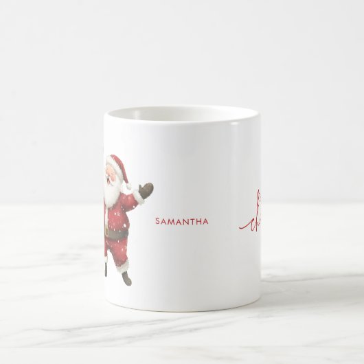 Weihnachten und Frau Claus Script Name Frohe Weihn Kaffeetasse (Mittel)