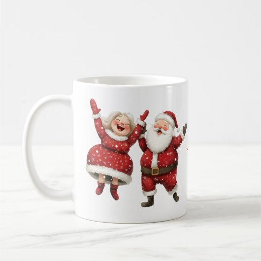 Weihnachten und Frau Claus Script Name Frohe Weihn Kaffeetasse (Links)